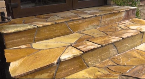 Плитняк златолит жёлтый золотистый для отмостки купить в Ульяновской области